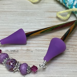 Beaded Knitting Needle Point Protectors: Stitch Holder, Knitter Gift