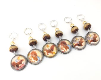 Squirrel Stitch Markers for Knitting or Crochet: Snag-Free Rings