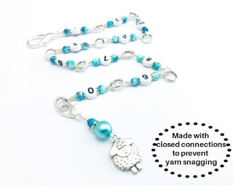 Knitting Row Counter Chain: Sheep Progress Keeper, Counts to 99