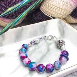Mixed Jade Abacus Counting Bracelet | Row Counter Jewelry | Gift for Knitters |, Mother&#39;s Day Gift for Knitter