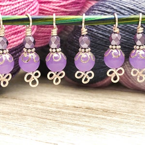 Periwinkle Knitting Stitch Markers With Hand Twisted Wire. Gift for ...