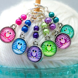 Owl Stitch Markers: Beaded Knitting/Crochet Clasps, Snag Free