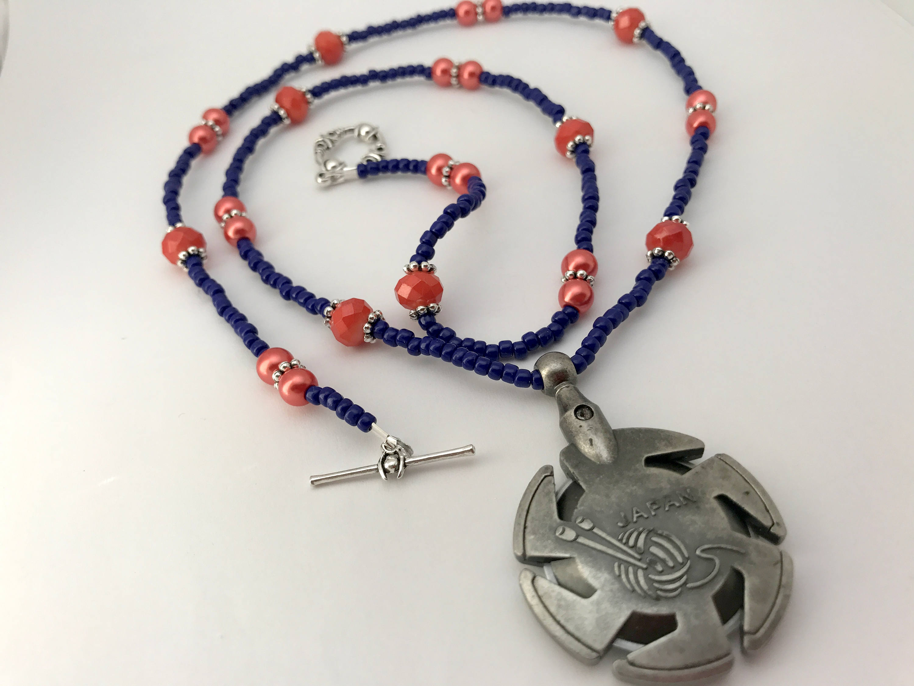 Yarn Cutter Pendant Necklace Gift for Knitters Beaded Cutter Etsy