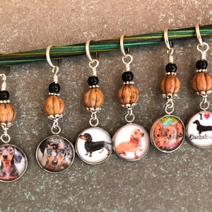 Dachshund Stitch Markers for Knitting or Crochet, Gift for Knitter, Weiner Dog Gifts, Snag Free Knitting Progress Keepers image 2