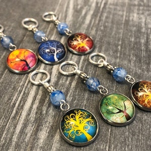 Tree of Life Stitch Markers for Knitting, Progress Keepers, Snag Free Knitting Markers, Gifts for Knitter, Crochet Stitch Marker