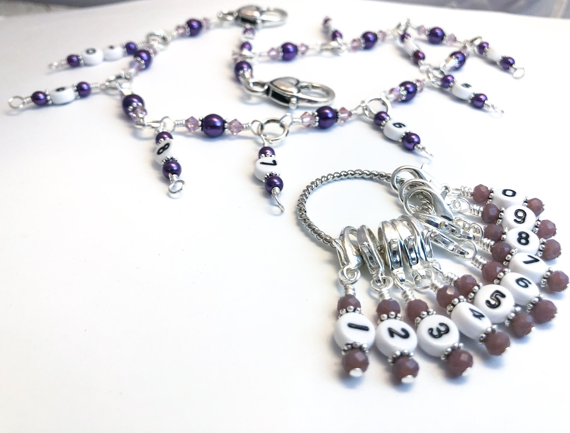 thumbnail interactive-video image 1 of 1-10 Knitting Row Counter Chain Numbered Stitch Marker Chain 1 of 12