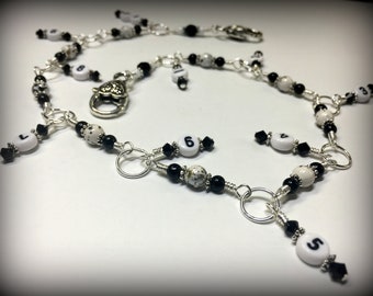 White Speckle Row Counter Chain for Knitting | Snag Free | Gift for Knitters