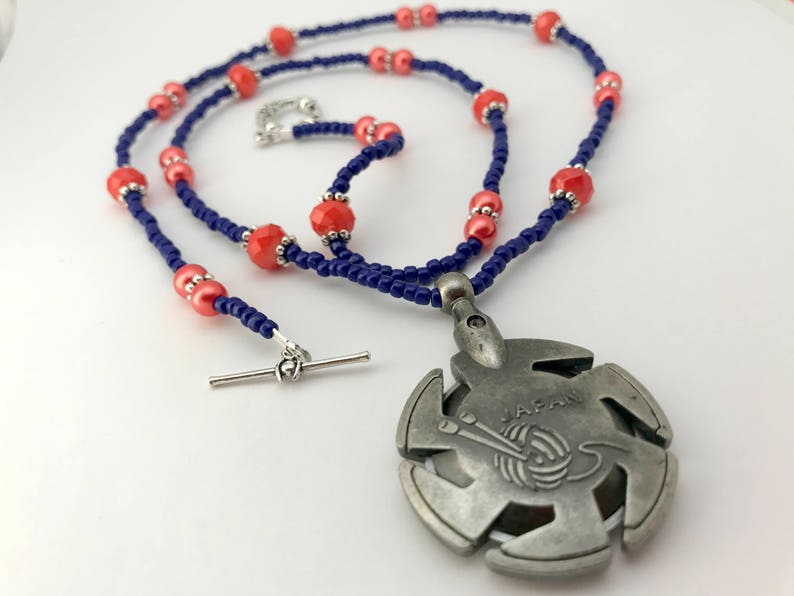 Yarn Cutter Pendant Necklace Gift for Knitters Beaded Cutter Etsy
