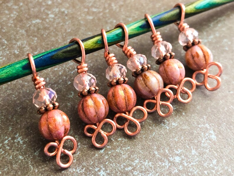 Celtic Ritual Markers Celtic Knot Copper Stitch Markers for Knitting, Gift for Knitters, - Etsy