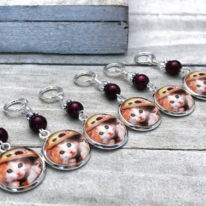 Cat Stitch Markers for Knitting: Snag Free Rings, Crochet Clasps