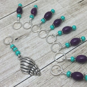 Seashell Stitch Marker Set for Knitting, Progress Keepers, Gifts for Knitter, Crochet Stitch Marker Option, Mother's Day Gift for Knitter