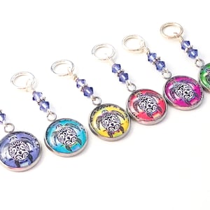 Sea Turtle Stitch Markers for Knitting, Birthday Gifts for Knitter, Select Clasps for Crochet, Sets of 1- 20 Markers, Snag Free Knitting