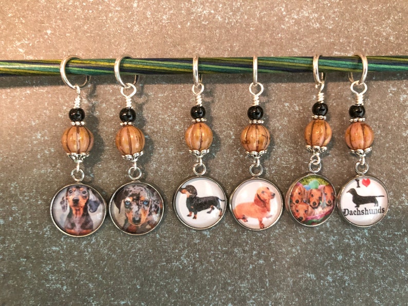 Dachshund Stitch Markers for Knitting or Crochet, Gift for Knitter, Weiner Dog Gifts, Snag Free Knitting Progress Keepers image 9