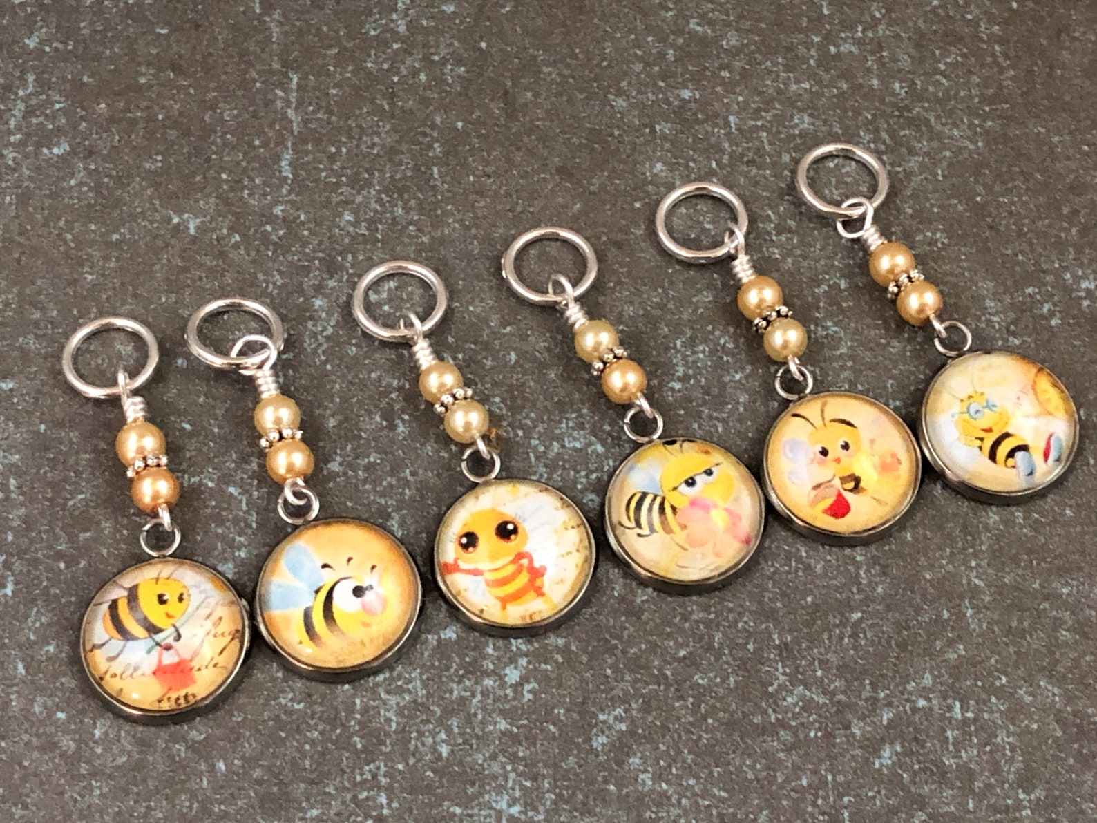 Honey Bee Stitch Markers for Knitting Select Clasps for Etsy