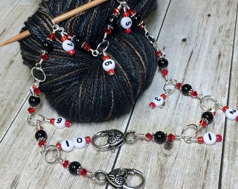 Red Row Counter Chain for Knitting | Snag Free | Gift for Knitters