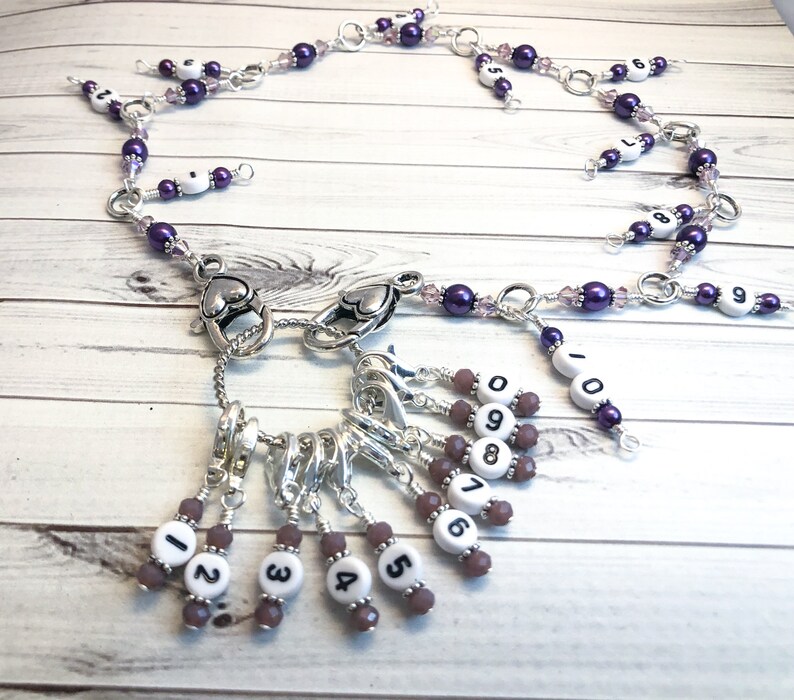 thumbnail image 2 of 1-10 Knitting Row Counter Chain Numbered Stitch Marker Chain 2 of 12