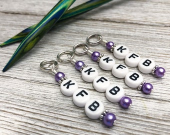 KFB Knitting Stitch Markers: Knitting Abbreviation Instruction, Progress Keeper