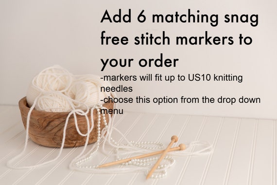 Row Counter Chain for Knit or Crochet, with Cream Bead with