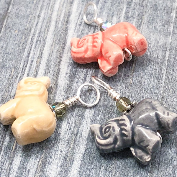 Elephant Stitch Markers for Knitting with Anti Tarnish Wire, Gifts for Knitter, Snag Free, Mother's Day Gift for Knitter