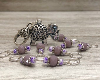 Elephant Stitch Marker Set | Snag Free Knitting Markers | Gift for Knitters |, Mother's Day Gift for Knitter