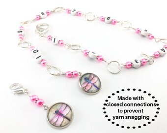 Dragonfly Knitting Row Counter: Stitch Marker Progress Keeper