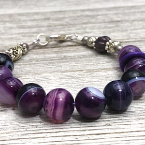Purple Agate Abacus Counting Bracelet | Row Counter Jewelry | Gift for Knitters |, Mother&#39;s Day Gift for Knitter