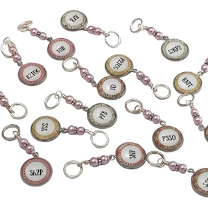 Knitting Instruction Stitch Markers: Floral Print, Customize Your Set