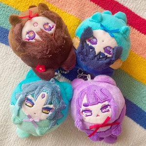 Scaramouche, Wanderer, Xiao, Hu Tao Plushies - Genshin Plushies, Bunny, Kitty mini keychain plush dolls