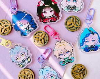 Dijes de Penacony de Honkai Star Rail: Dije acrílico de conejito y gatito
