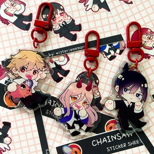 CSM Anime Acrylic Charm with Red Clasp (2-2.5&quot;)