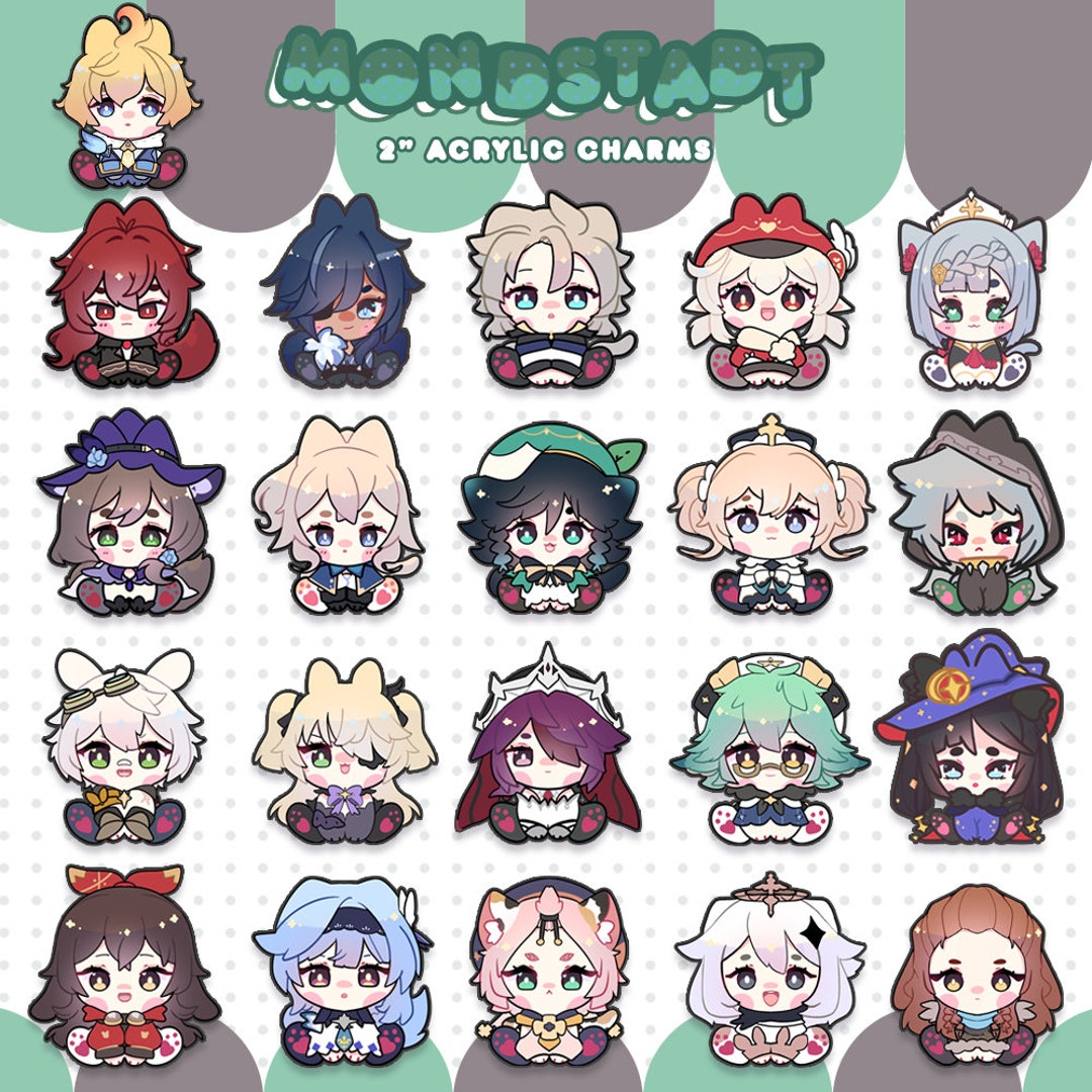 Cute Genshin Impact Charms - Modstat: Diluc, Kaeya, Albedo, Klee, Venti ...