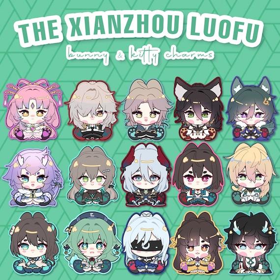Honkai Star Rail Charm: Xianzhou Luofu Bunny & Kitty Acrylic Charm
