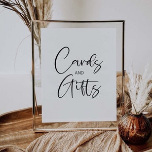 Cards and Gifts Sign Printable, Wedding Engagement, Modern Table Wedding Sign, Gift Table Sign, Minimalist Wedding Sign,Wedding Reception