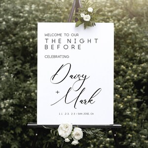Rehearsal Dinner Sign, Rehearsal Dinner Welcome Sign, Rehearsal welcome party Sign, The Night Before Welcome Sign,Rehearsal Welcome Sign