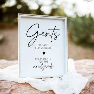 Bathroom Sign Template, Wedding Bathroom Basket Sign, Gentlemen Bathroom Sign Template, Wedding Printable, Gents Restroom editable Sign