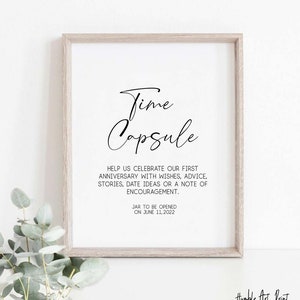 Time Capsule Sign, Time Capsule Guestbook Sign, Wedding Printables, Printable time capsule For Wedding sign, Wedding Prints, Reception sign image 2