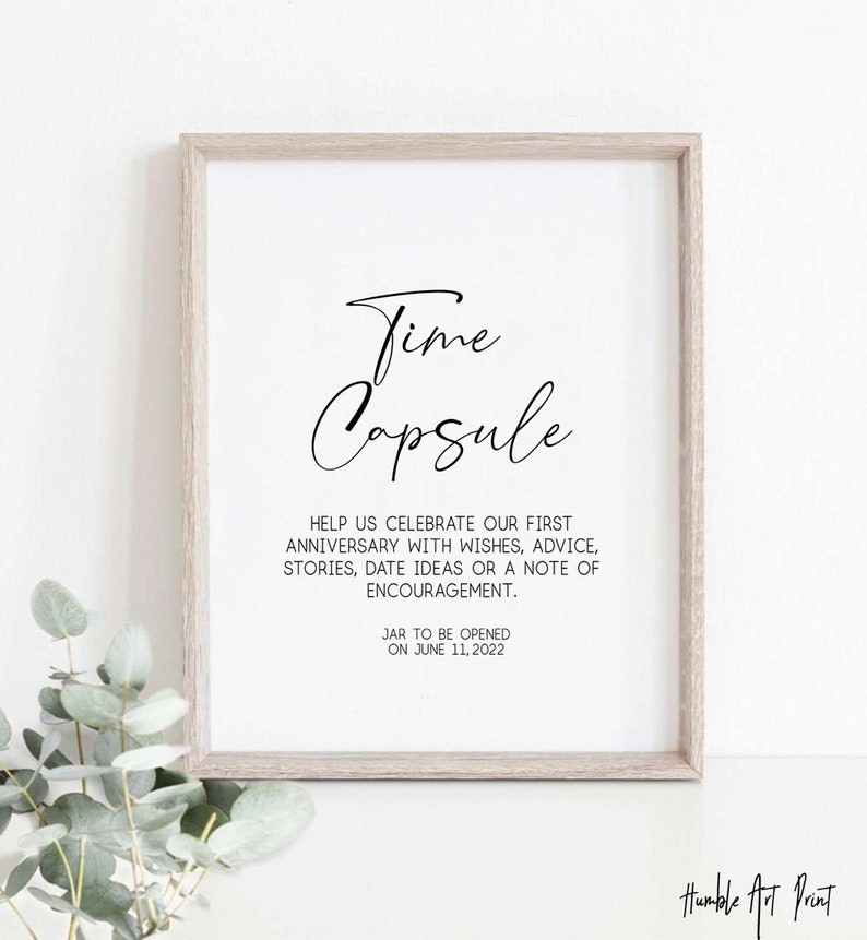 Time Capsule Sign, Time Capsule Guestbook Sign, Wedding Printables, Printable time capsule For Wedding sign, Wedding Prints, Reception sign image 2