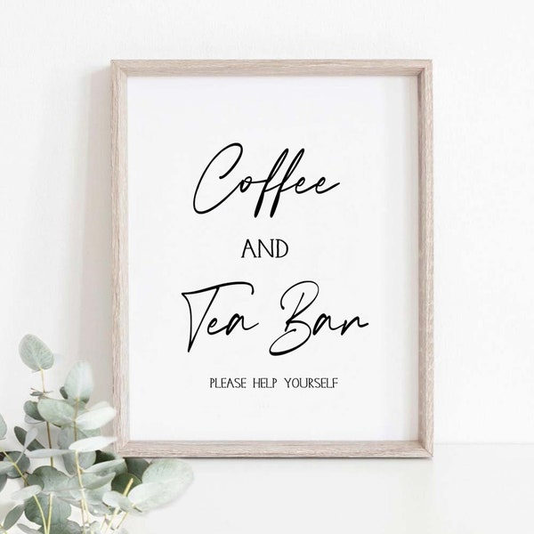 Wedding Bar Signs, Coffee Bar Sign, Tea Bar Sign, Wedding Printables ,Coffee And Tea Bar Sign ,Wedding Coffee Bar,Printable Wedding Signs