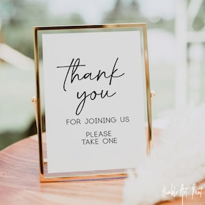 Signo de agradecimiento, por favor tome uno, decoración de la boda, signos de boda, señalización de la boda, signo de favores de la boda, favor de los refranes de la boda, decoración de la boda