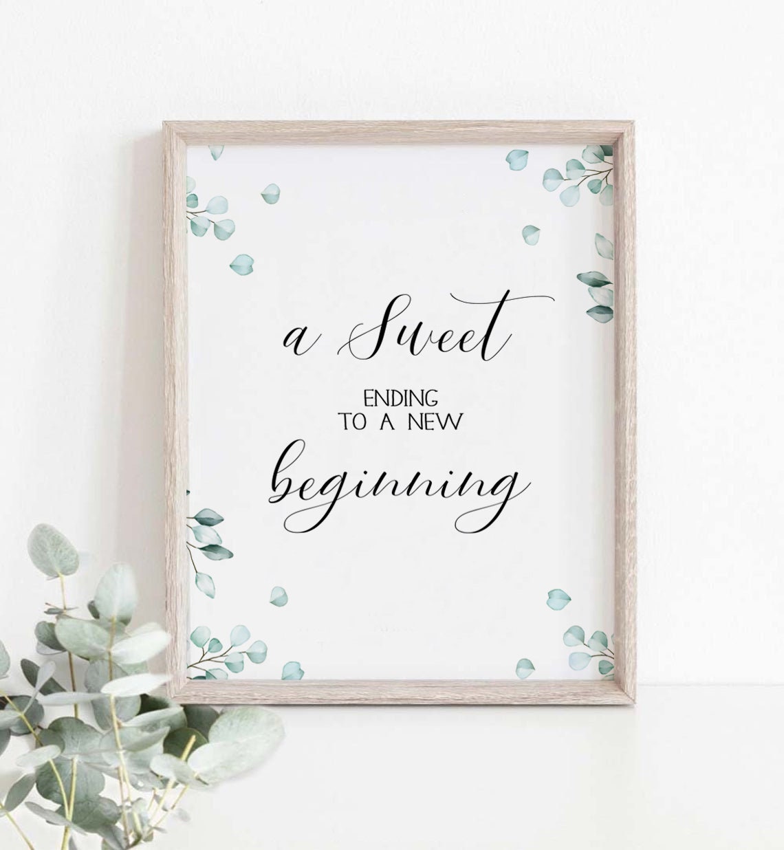 A sweet ending to a new beginning printable party signs | Etsy