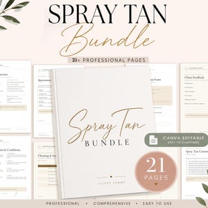 Spray Tan Forms, Editable Spray Tan Consent & Consultation Templates, Spray Tan Client Forms Bundle, Tanning Business Forms, Canva