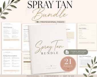 Spray Tan Forms, Editable Spray Tan Consent & Consultation Templates, Spray Tan Client Forms Bundle, Tanning Business Forms, Canva