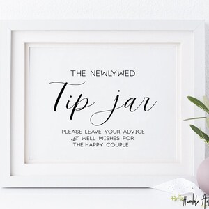 Wedding Tip Jar Sign, Guestbook Sign, Wedding Date Jar Sign, Wedding ...