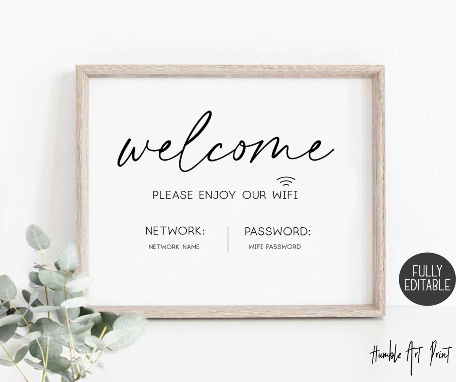 Wifi Password Sign Printable ,wifi Sign Template, Home Wifi Network ...