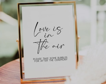 Love is in the Air Sign, Wedding Bubble Sign Wedding, Bubble Send