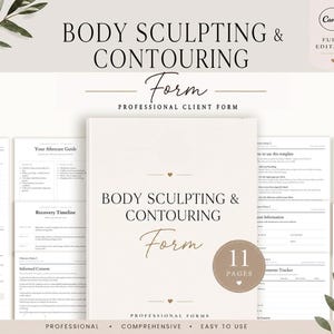 Body Sculpting Forms, Editable Consent & Consultation Templates, Body Contouring Client Forms and Aftercare, Esthetician Business Forms,