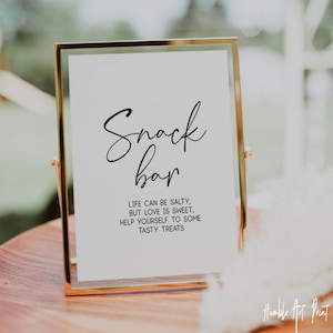 Snack Bar Sign, Printable Snack Bar Sign, Life Can Be Salty But Love Is Sweet, Wedding Bar Sign,Wedding Prints, Wedding Signs,Bar Sign print