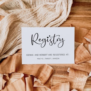 Wedding Registry, Bridal Shower Registry Card,gift Registry Card ...