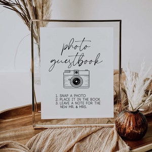 Photo Guestbook Sign ,Modern Wedding Photo Guestbook Sign , Printable Photo Guest Book Sign, Minimalist Wedding Sign ,Leave A Photo sign