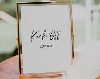 Kick Off Your Heels Sign, Dancing Shoes print, Wedding Dancing Shoes Sign, Wedding Dance Floor Sign, Dancing Shoes Wedding, Flip Flop Basket